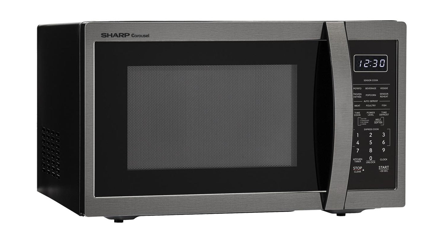 Sharp SMC1452KH Sharp 1.4 Cu. Ft. 1100W Black Stainless Steel Countertop Microwave Oven