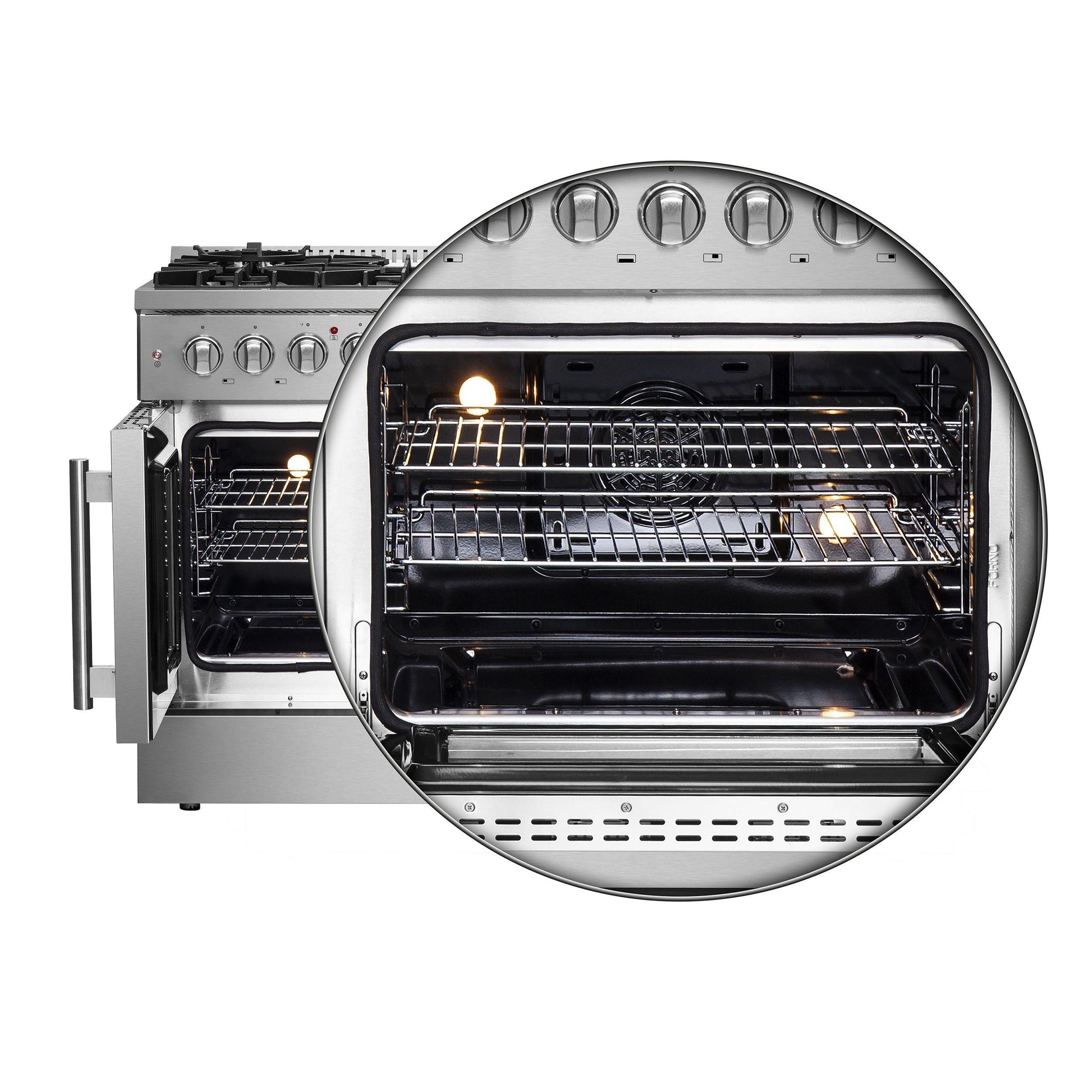 Forno FFSGS635648 Forno Galiano 48" Freestanding French Door Dual Fuel Range