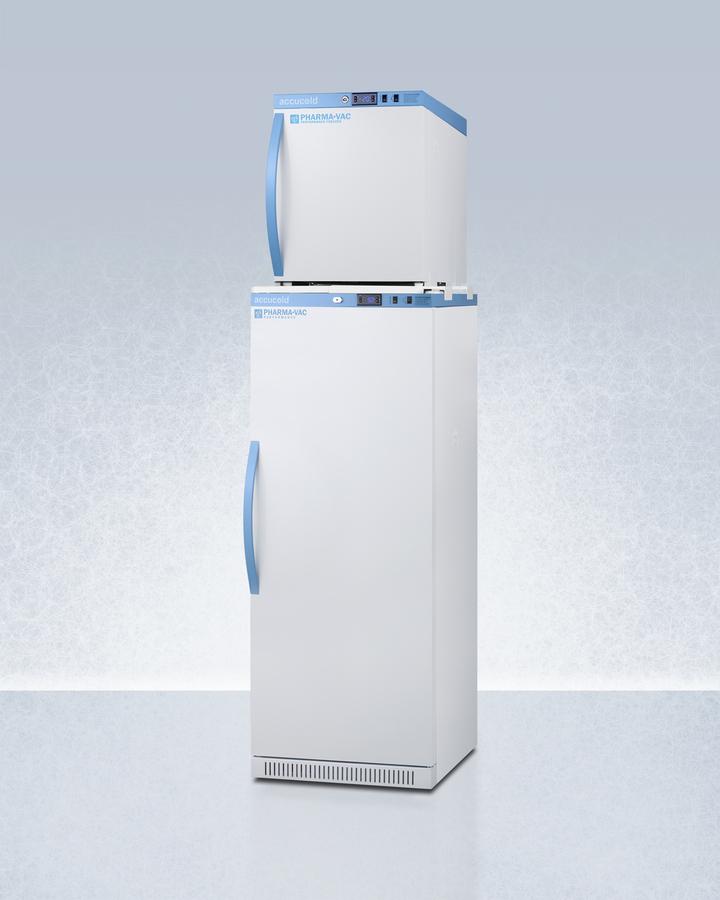 Summit ARS12PVAFZ1PVSTACK 24" Wide Performance Series All-Refrigerator/All-Freezer Combination