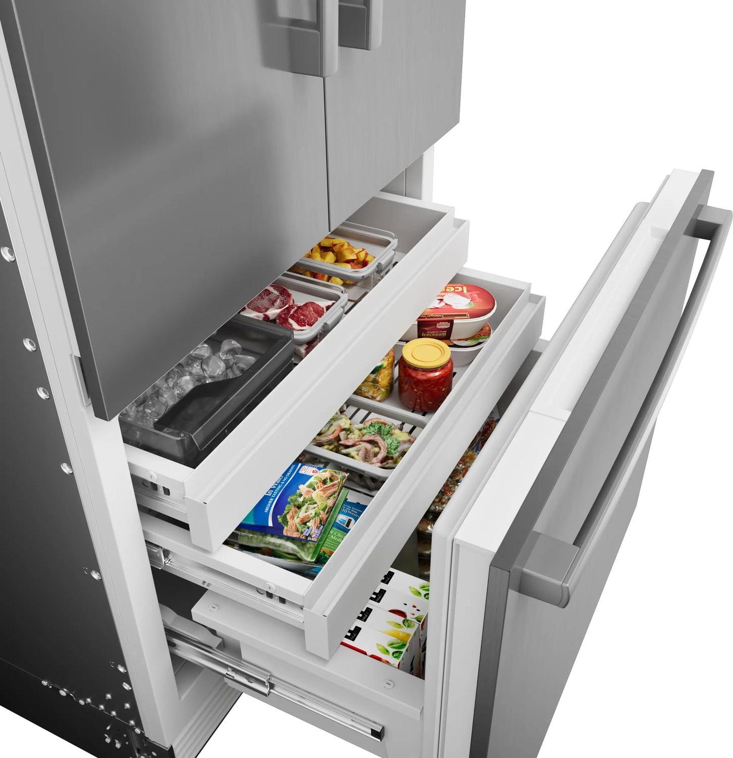 Bosch B36BT130NS Benchmark®, Vario Built-In Fridge-Freezer With Freezer At Bottom, 36'', Soft Close Flat Hinge