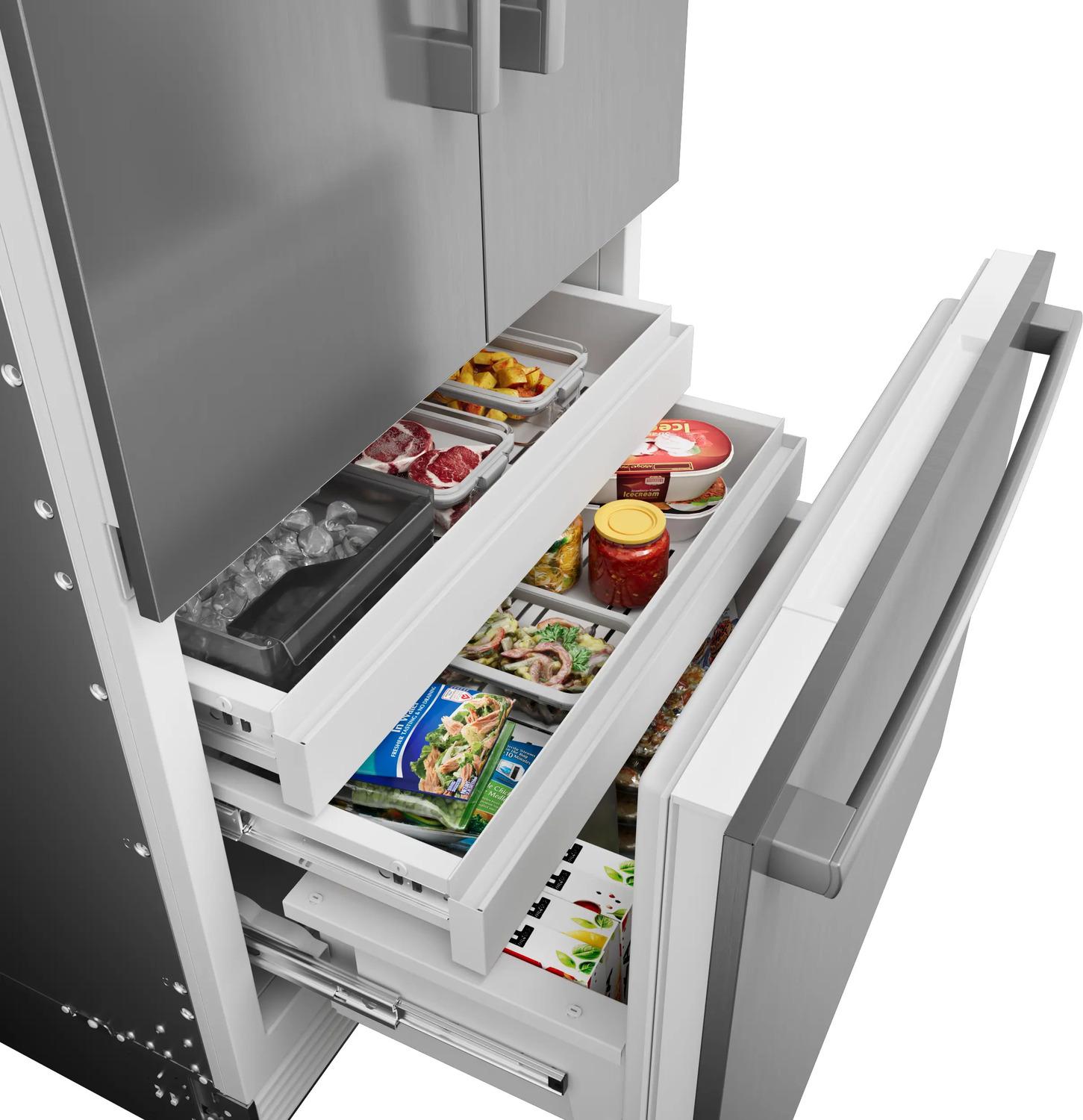 Bosch B36BT130NS Benchmark®, Vario Built-In Fridge-Freezer With Freezer At Bottom, 36'', Soft Close Flat Hinge