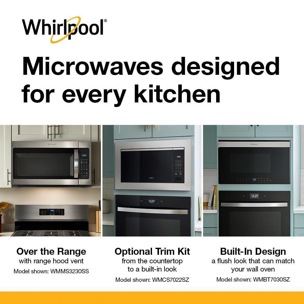 Whirlpool WMBT7030SV 30-Inch Built-In Smart Multifunctional Microwave Oven With Air Fry - 1,000 Watts