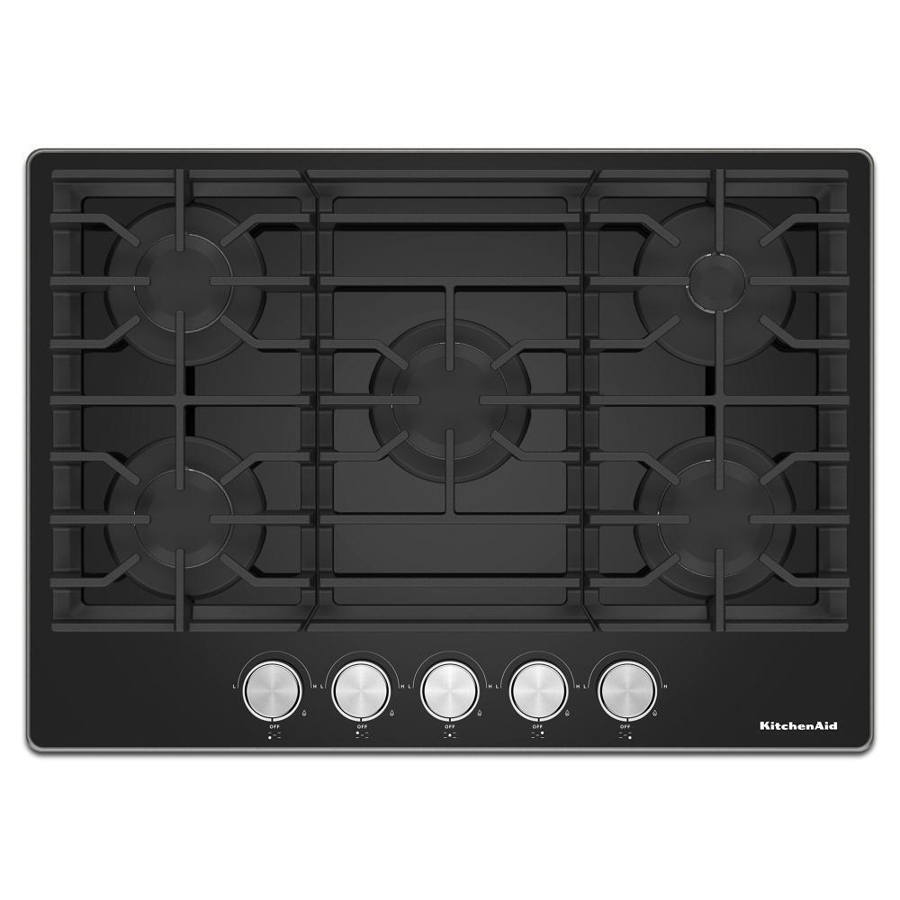 Kitchenaid KCGG530PBL 30" Gas-On-Glass Cooktop