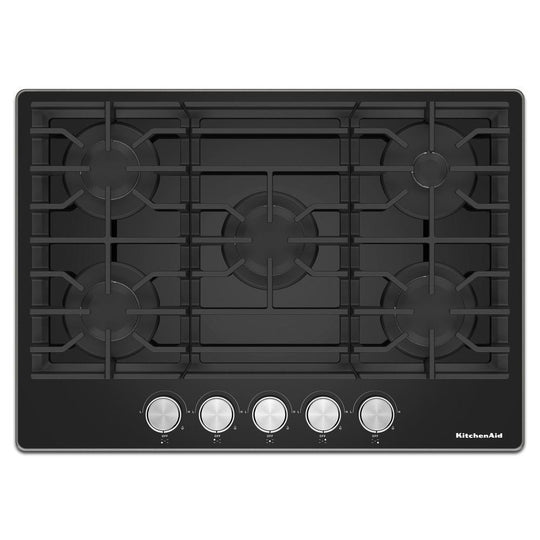 Kitchenaid KCGG530PBL 30" Gas-On-Glass Cooktop