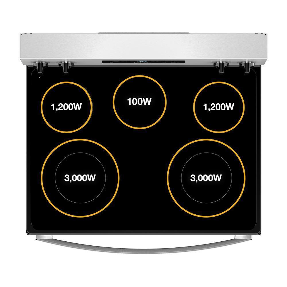 Whirlpool WFES4530SW 30-Inch Electric Range With Air Cooking Technology And Steam Clean