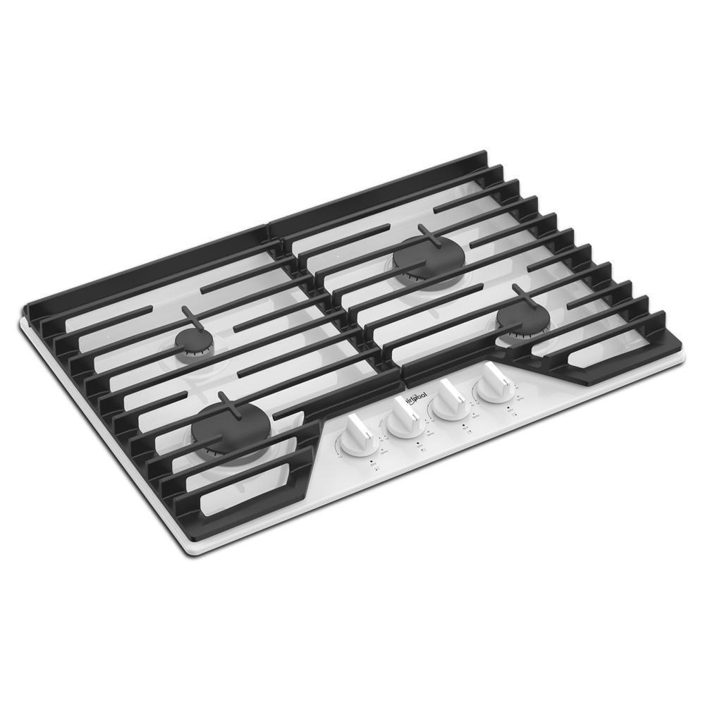 Whirlpool WCGK5030PW 30-Inch Gas Cooktop With Ez-2-Lift™ Hinged Cast-Iron Grates