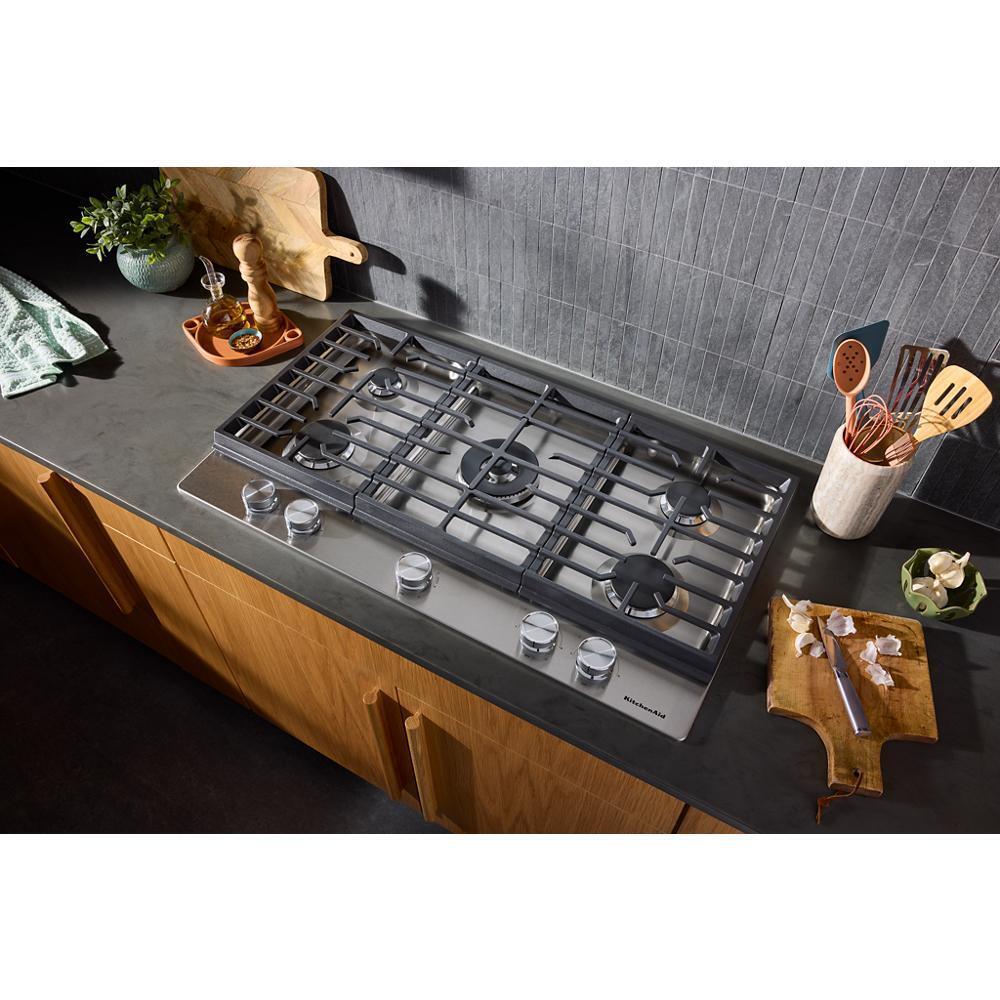 Kitchenaid KCGK736SSS Kitchenaid® 36 In. Gas Cooktop With 5 Burners And Integrated Wok Grate