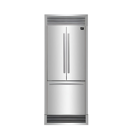 Forno FFFFD197435SG No Frost Refridgerator With Grill 35" French Door 17.5Cf. Vcm Stainless Steel With Ice Maker