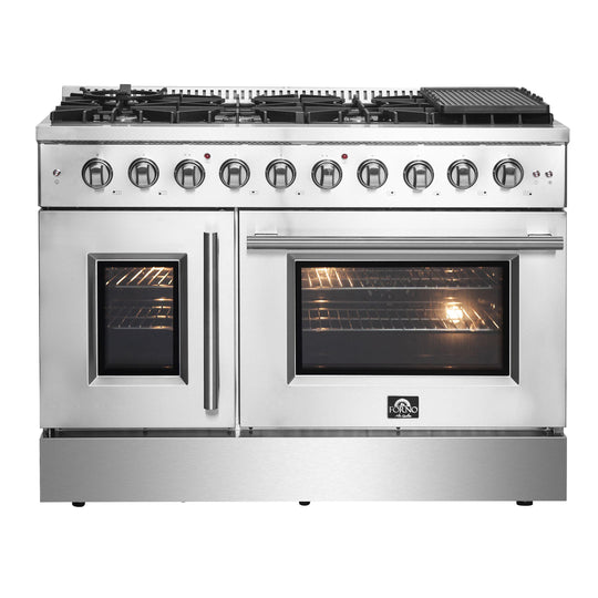 Forno FFSGS644448 Forno Galiano 48" Freestanding French Door Gas Range