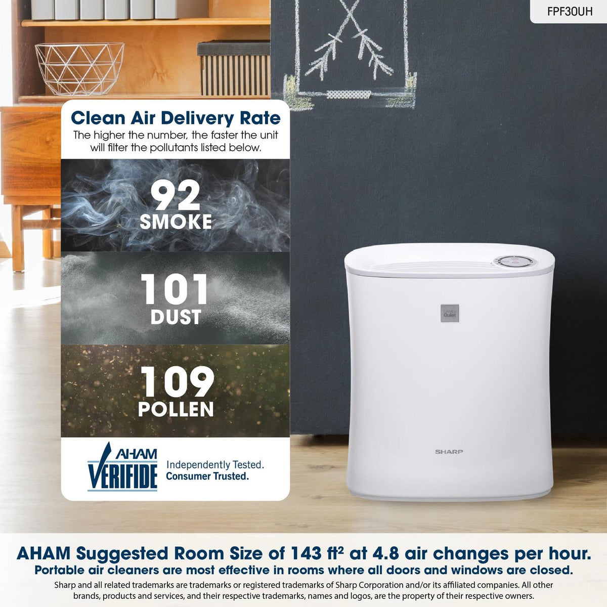 Sharp FPF30UH Sharp True Hepa Air Purifier With Express Clean For Small Rooms