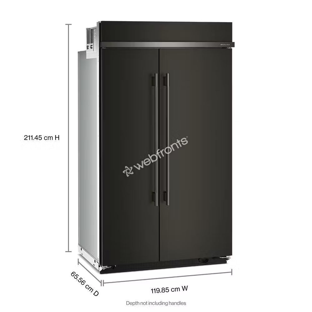 Kitchenaid KBSN748SBE 30 Cu. Ft. 48" Built-In Side-By-Side Refrigerator With Platinum Interior