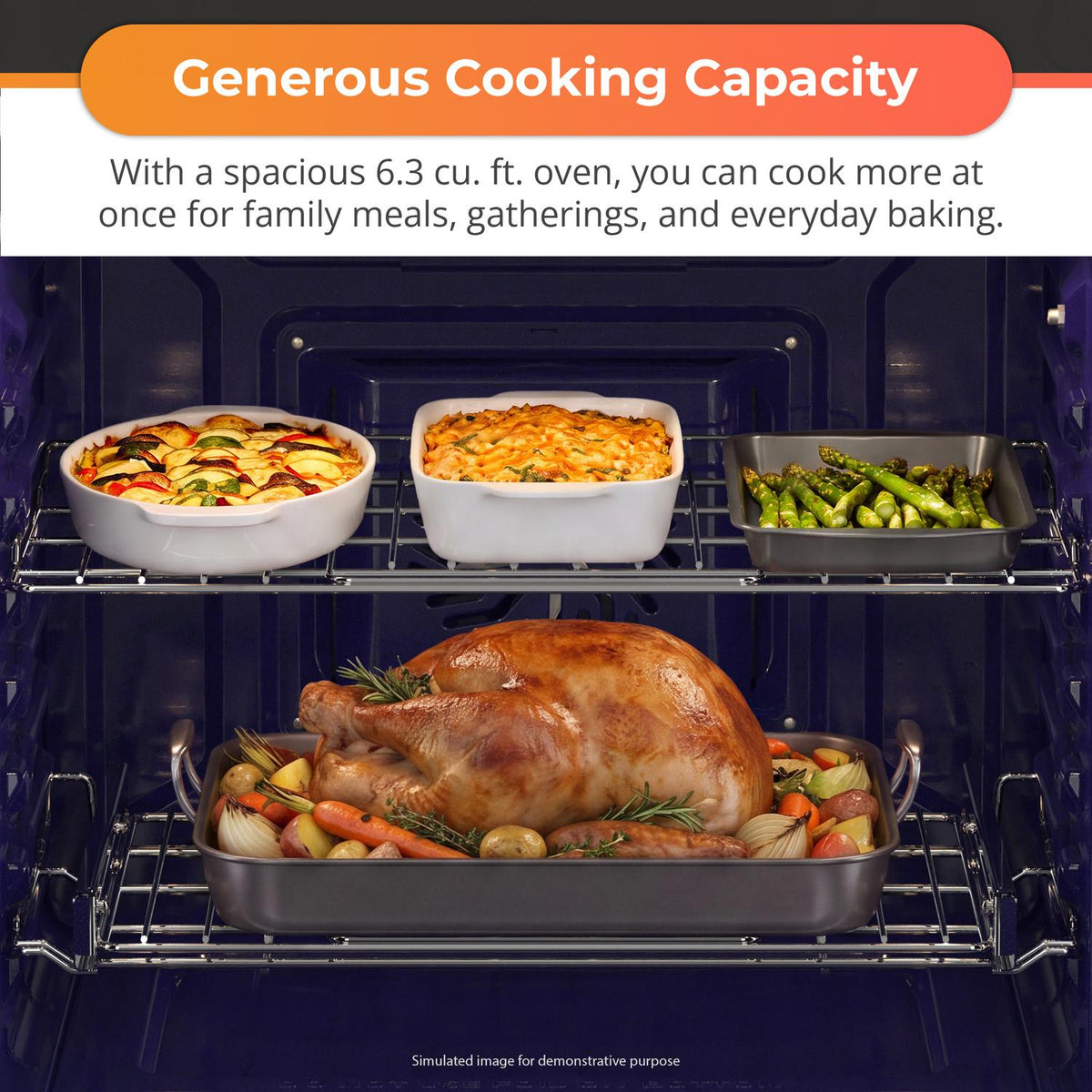 Sharp SSR3076SNS 30 In. 5 Burner 6.3 Cu. Ft. Slide-In Electric Range With True European Convection
