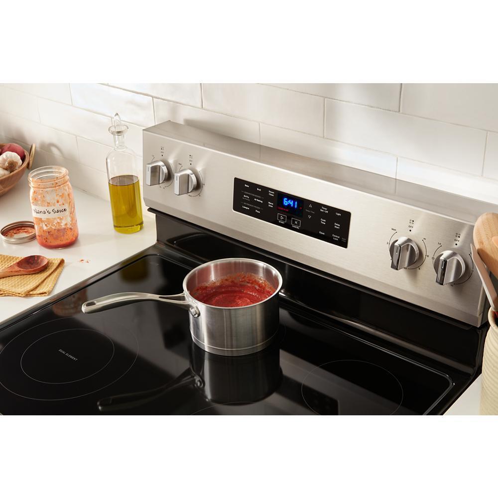 Whirlpool WFES4530SW 30-Inch Electric Range With Air Cooking Technology And Steam Clean