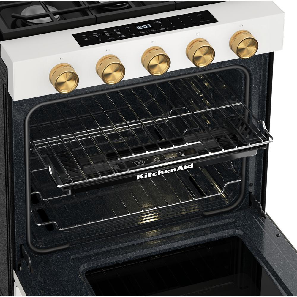 Kitchenaid KSGS530SPL 5.0 Cu. Ft. Smart Slide-In Gas Range With Convection Cooking Modes And 2-In-1 Burner
