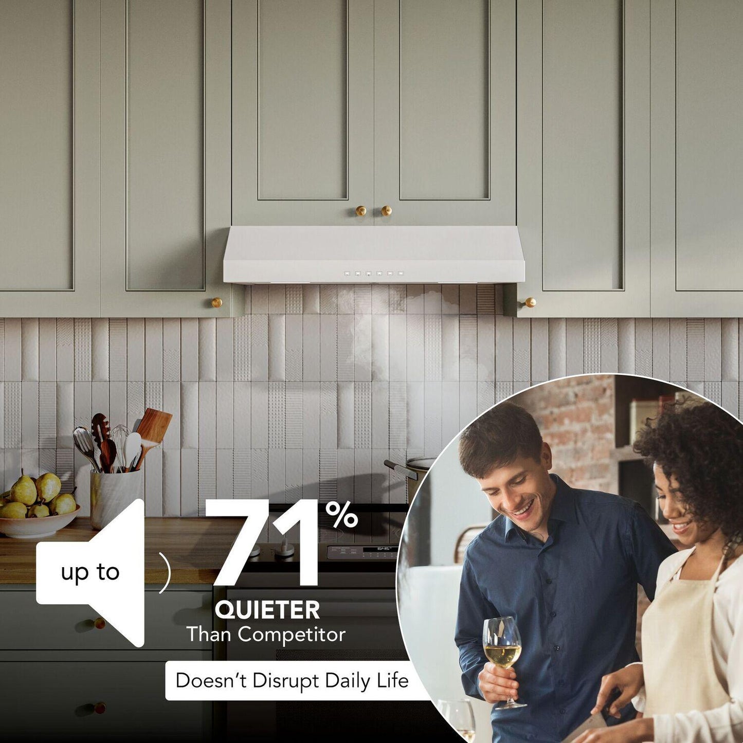 Broan GLA3304WW Glacier 30-Inch 490 Max Blower Cfm 1.0 Sones White Range Hood