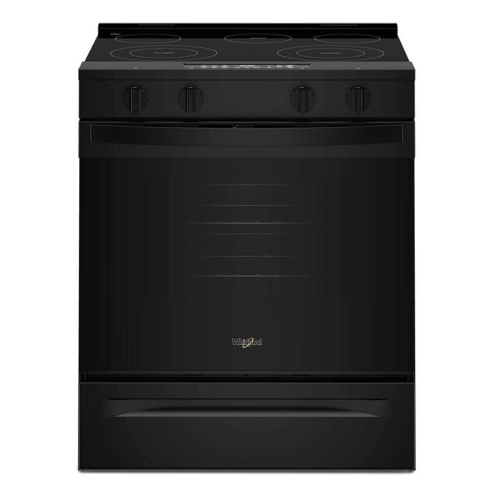 Whirlpool WSES4530TB 30-Inch Electric Smart Range With Air Cooking Technology And Steam Clean