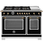 Bertazzoni HER486BTFGMNG 48 Inch All-Gas Range 6 Brass Burner And Griddle - Gold Accents Stainless Steel/Gold