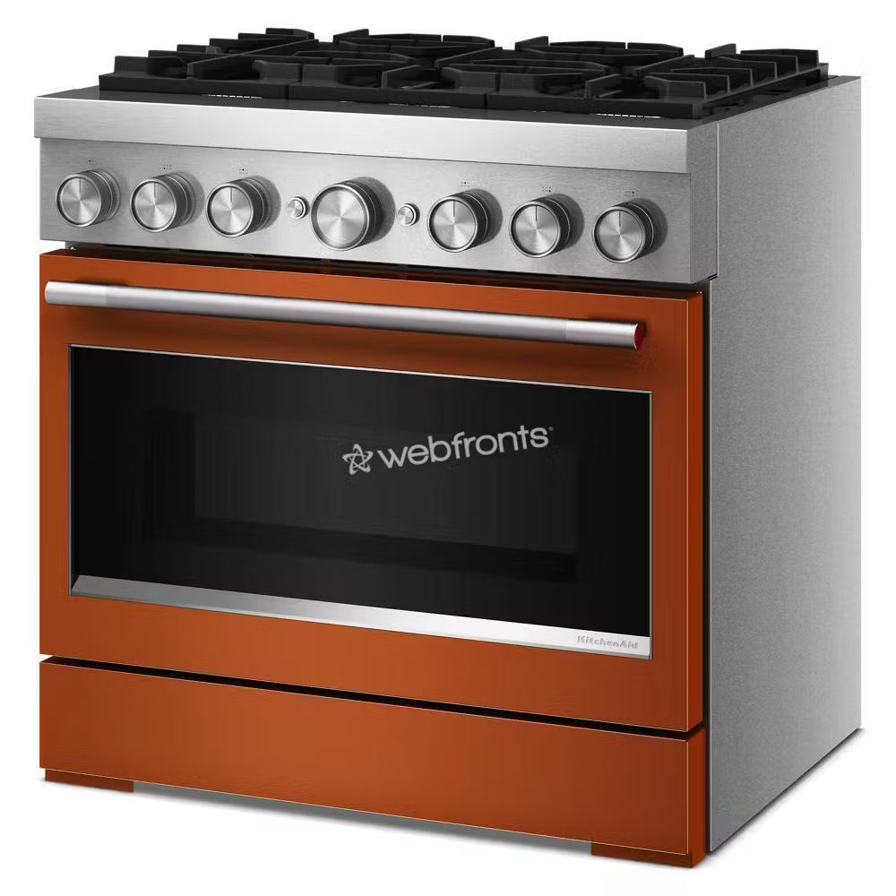 Kitchenaid KFDS936SSC 36-Inch 6 Burner Commercial-Style Dual Fuel Range With No Preheat Air Fry Mode
