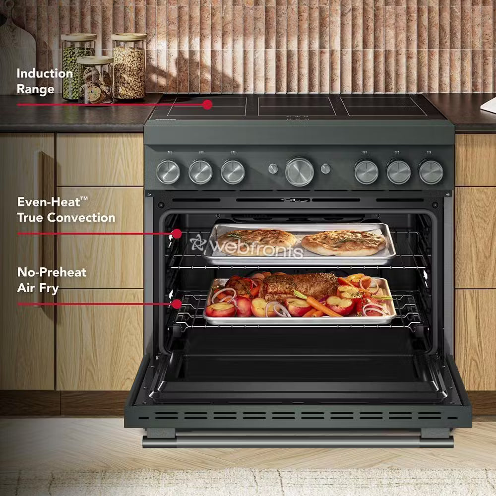 Kitchenaid KFIS936SJP 36-Inch 6-Element Induction Freestanding Commercial-Style Range With Air Fry