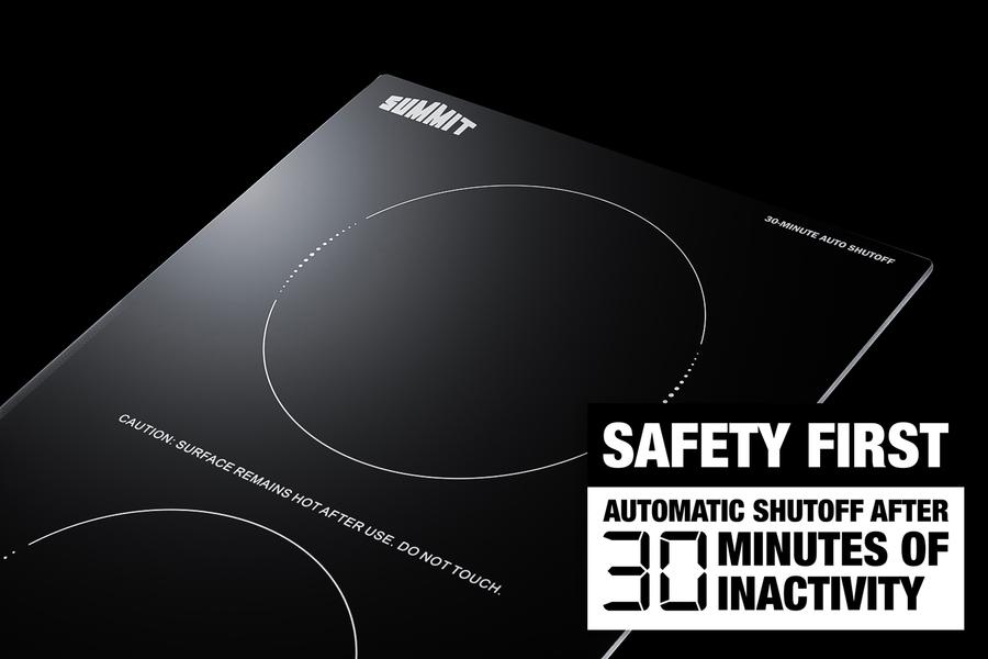 Summit SINCH115V2B 12" Wide 115V 2-Zone Induction Cooktop With Safety Shutoff