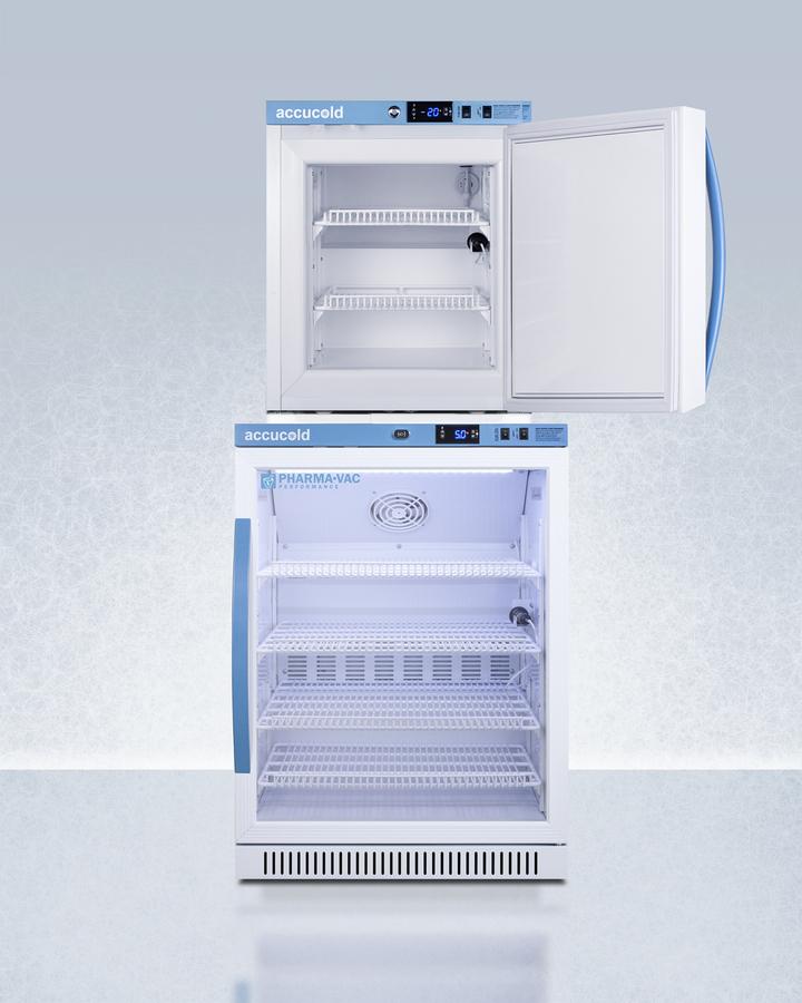 Summit ARG6PVAFZ1PVSTACK 24" Wide Performance Series All-Refrigerator/All-Freezer Combination