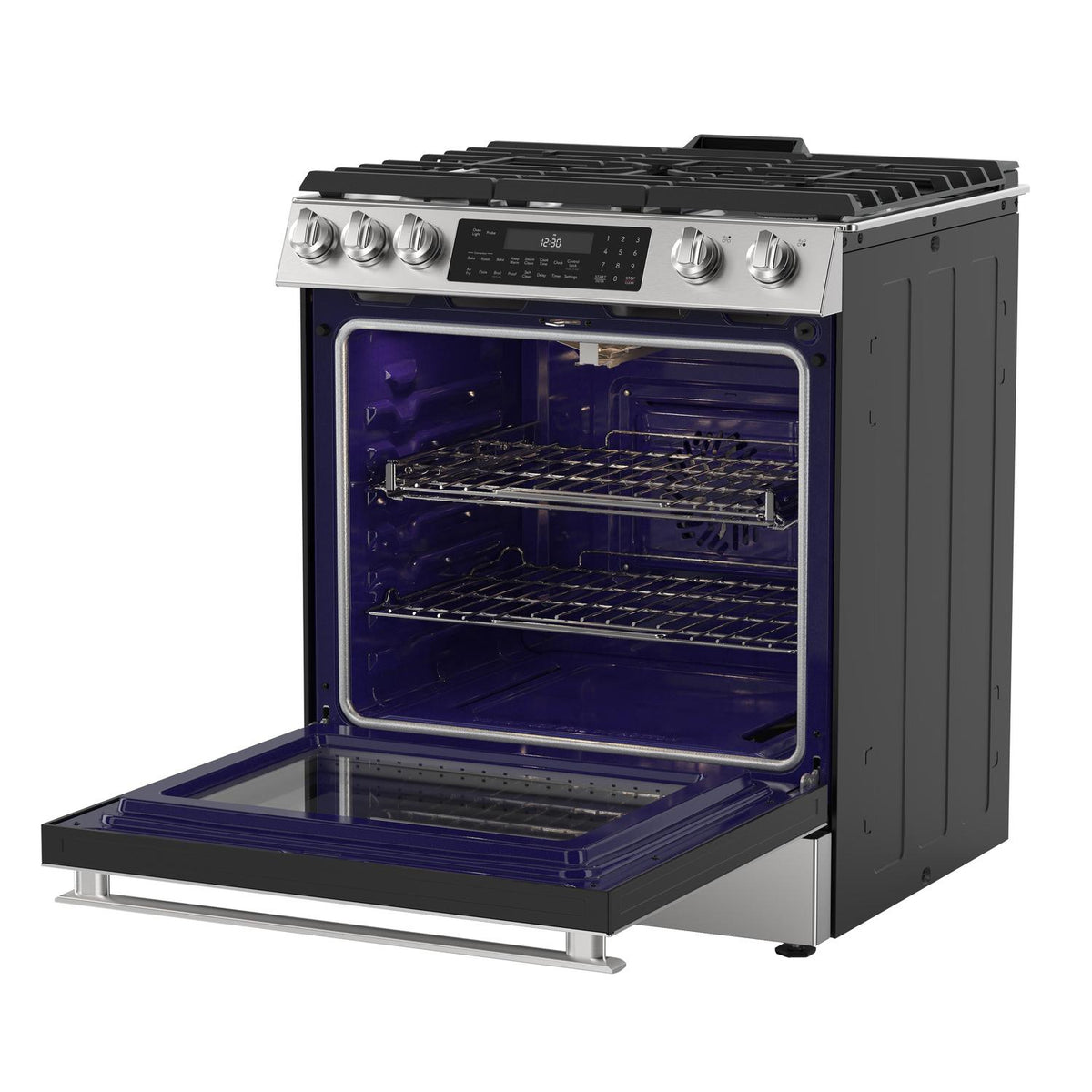 Sharp SSG3076SNS 30 In. 5 Burner 6.1 Cu. Ft. Slide-In Gas Range With True European Convection