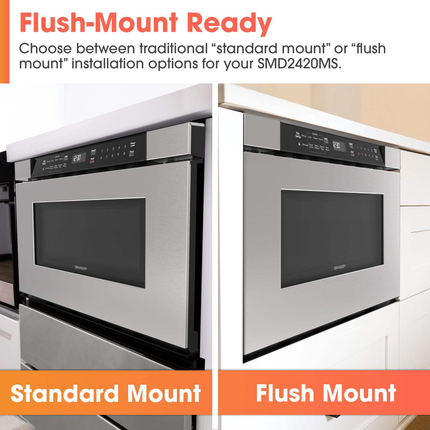 Sharp SMD2420MS Sharp 24 In. 1.2 Cu. Ft. Built-In Microwave Drawer™ Oven In Stainless Steel