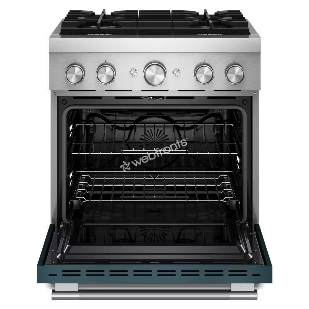 Kitchenaid KFDS930SAG 30-Inch 4 Burner Commercial-Style Dual Fuel Range With No Preheat Air Fry Mode