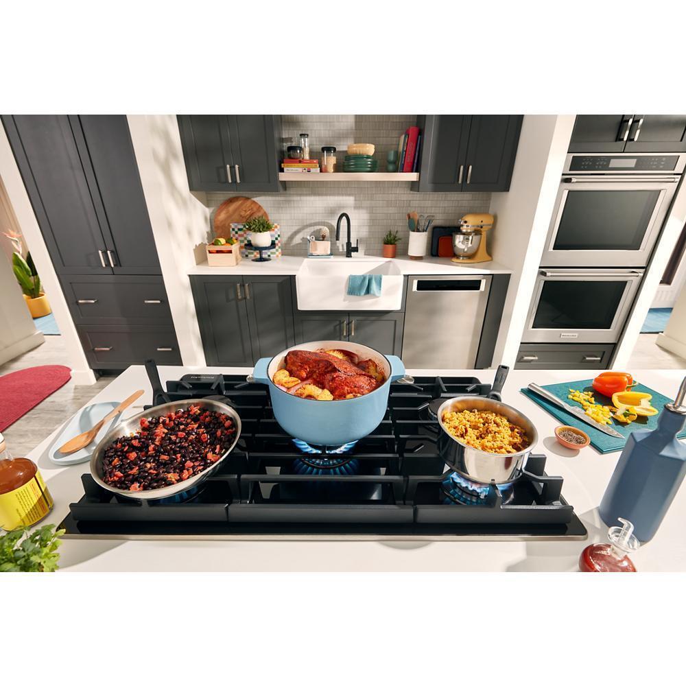 Kitchenaid KCGG536PBL 36" Gas-On-Glass Cooktop