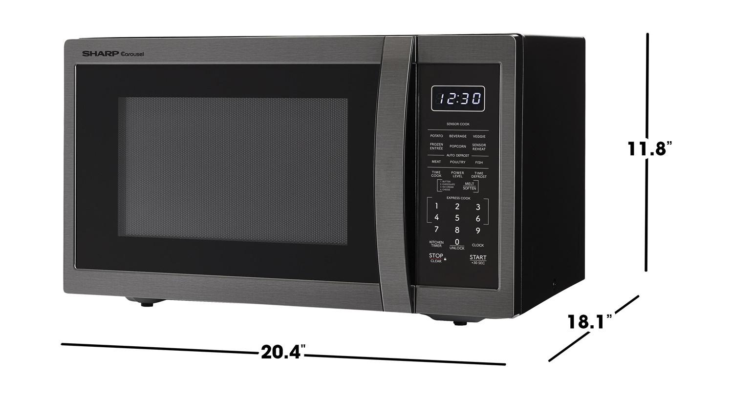 Sharp SMC1452KH Sharp 1.4 Cu. Ft. 1100W Black Stainless Steel Countertop Microwave Oven