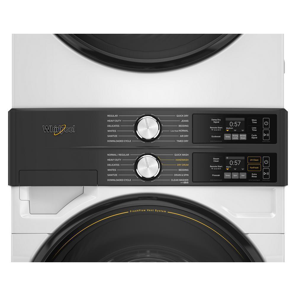 Whirlpool WGF5727TW Smart Energy Star® Front Load Laundry Tower With Uv Clean Technology & Freshflowtm Vent System 4.5 Cu. Ft. Washer & 7.4 Cu. Ft. Gas Dryer