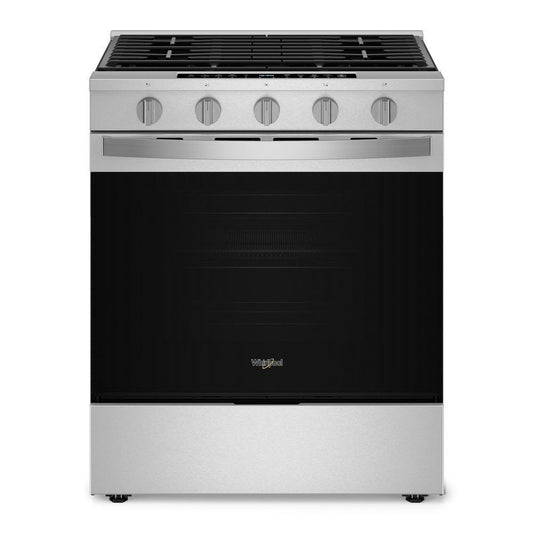 Whirlpool WSGS7530RZ 30-Inch Smart Slide In Gas Range With Air Cooking Technology, No Preheat Air Fry, Wipeclean™ Coating, Steam/Self Clean And High Speed Preheat