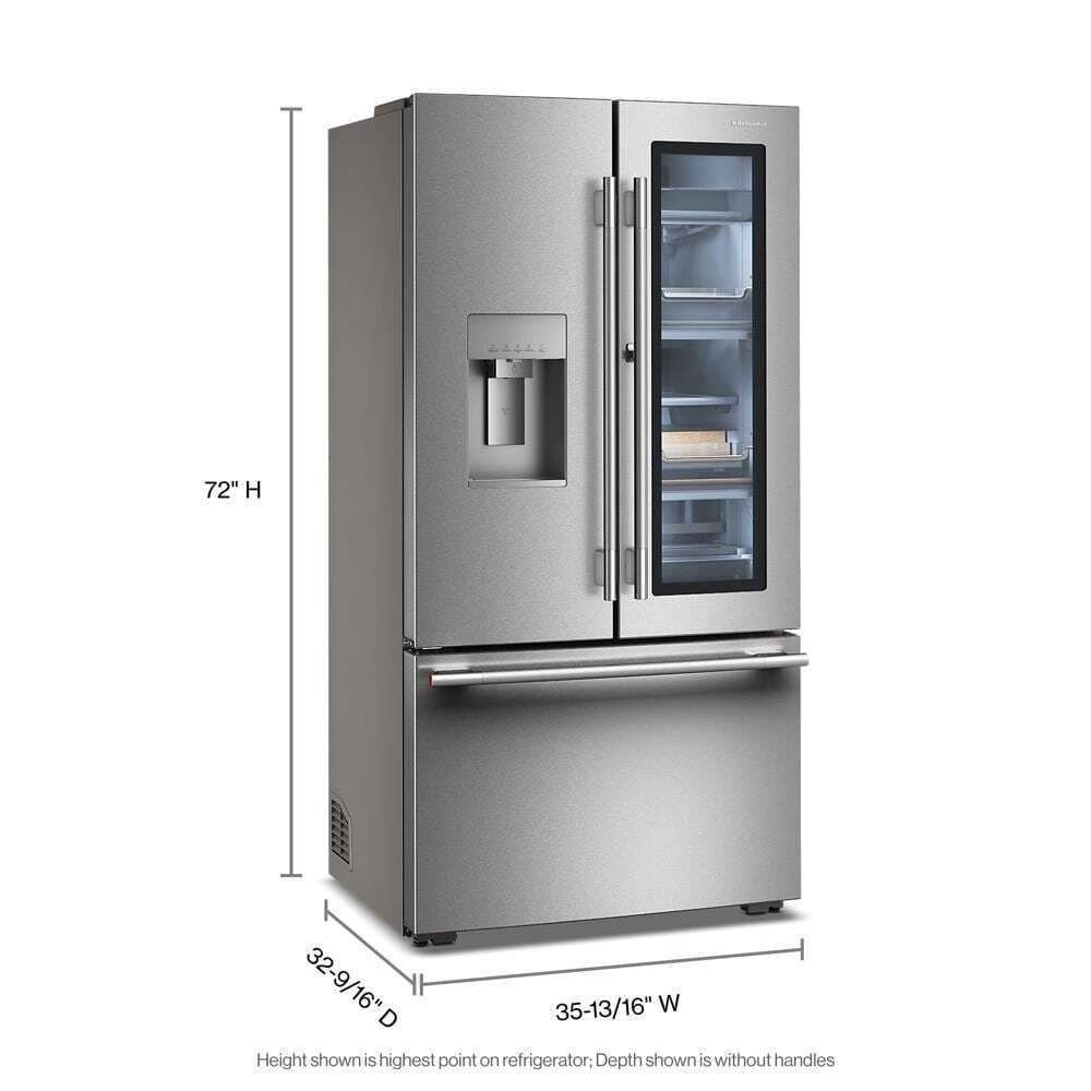 Kitchenaid KRFC936SPS Counter-Depth French Door Refrigerator With Clearvue™