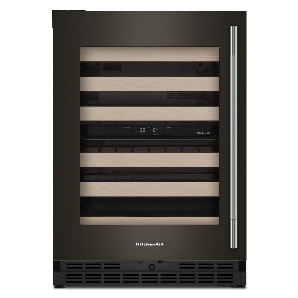 Kitchenaid KUWL524SBE 24" Undercounter Wine Cellar With Full-Extension Wood-Front Racks