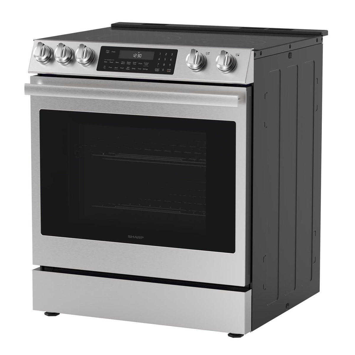 Sharp SSR3076SNS 30 In. 5 Burner 6.3 Cu. Ft. Slide-In Electric Range With True European Convection