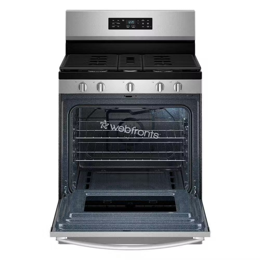 Whirlpool WFGS4530SS 30-Inch Gas Range With Air Cooking Technology And Steam Clean