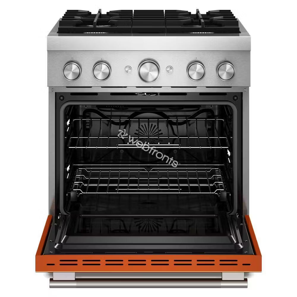 Kitchenaid KFDS930SSC 30-Inch 4 Burner Commercial-Style Dual Fuel Range With No Preheat Air Fry Mode
