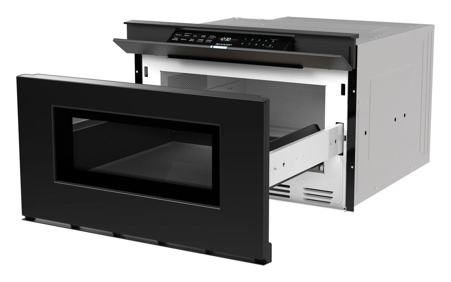 Sharp SMD2479MB Sharp 24 In. 1.2 Cu. Ft. Deco Series Built-In Smart Microwave Drawer™ Oven With Easy Wave Open In Black