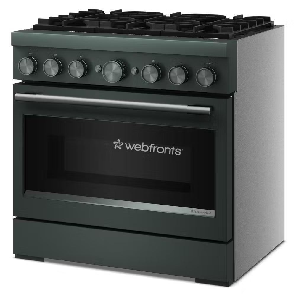 Kitchenaid KFDS936SJP 36-Inch 6 Burner Commercial-Style Dual Fuel Range With No Preheat Air Fry Mode