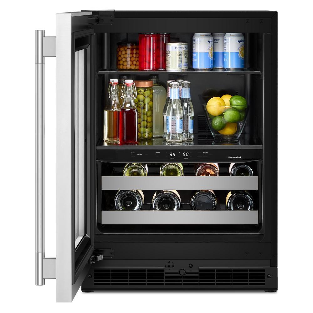 Kitchenaid KUBL524SSB 24" Beverage Center With Glass Door And Metal-Front Racks