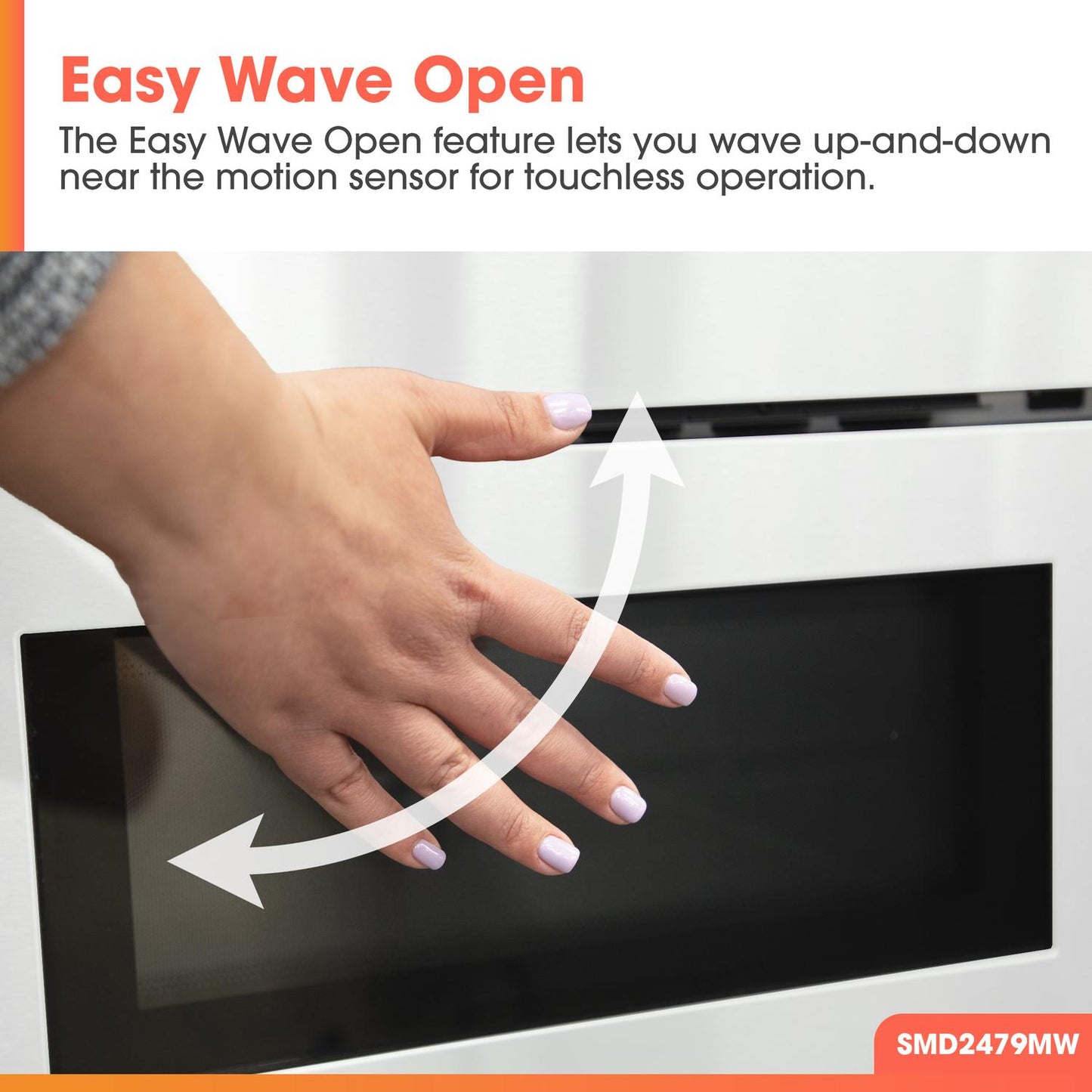 Sharp SMD2479MW Sharp 24 In. 1.2 Cu. Ft. Deco Series Built-In Smart Microwave Drawer™ Oven With Easy Wave Open In White
