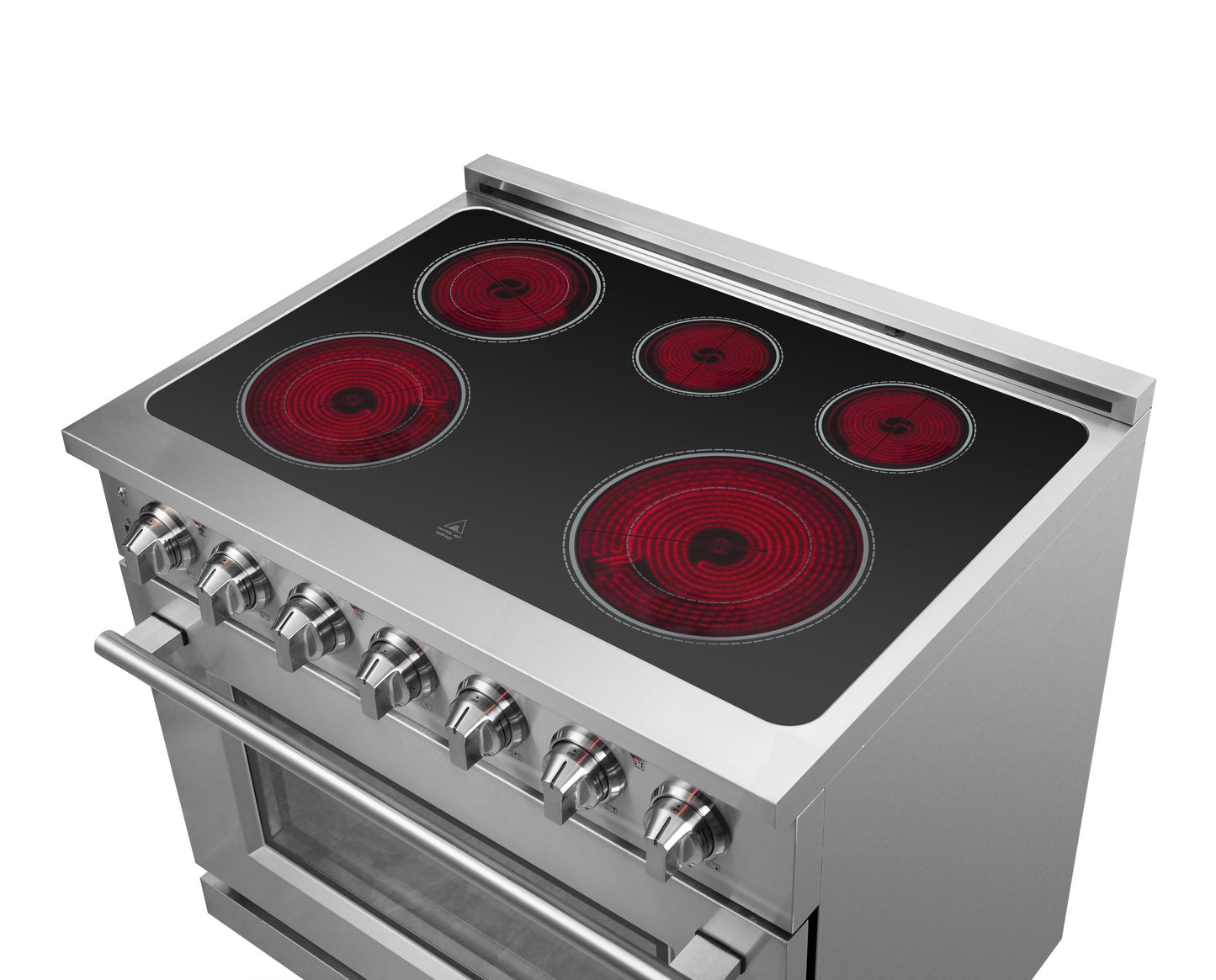 Forno FFSEL602036 Forno Massimo 36" Freestanding Chef _X000D_ Door Electric Range