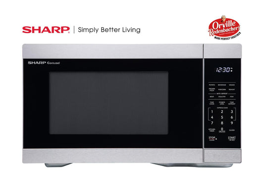 Sharp SMC1162KS Sharp 1.1 Cu. Ft. 1000W Stainless Steel Countertop Microwave Oven