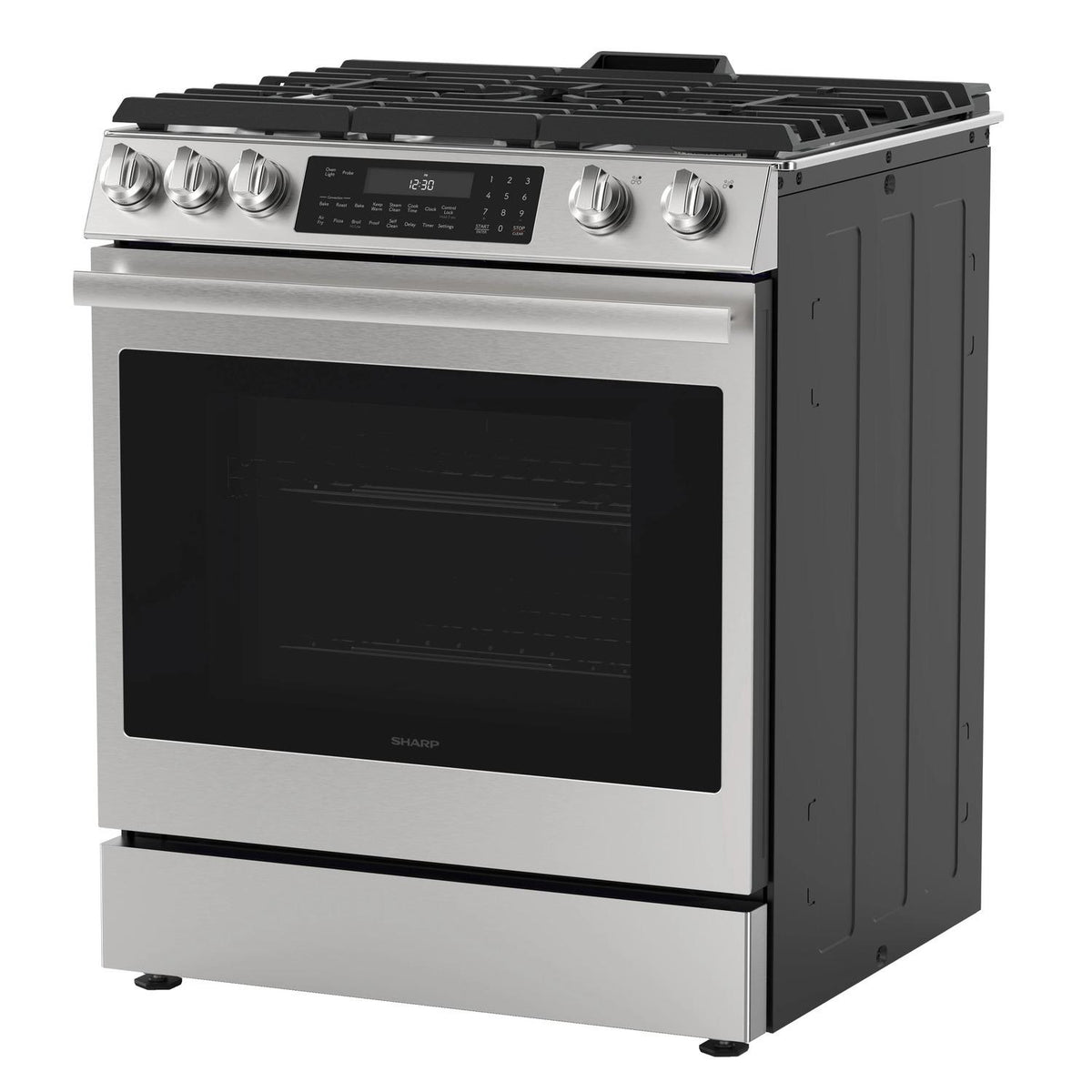 Sharp SSG3076SNS 30 In. 5 Burner 6.1 Cu. Ft. Slide-In Gas Range With True European Convection