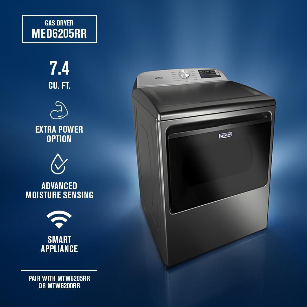 Maytag MED6205RR 7.4 Cu. Ft. Top Load Electric Dryer With Extra Power And Advanced Moisture Sensing