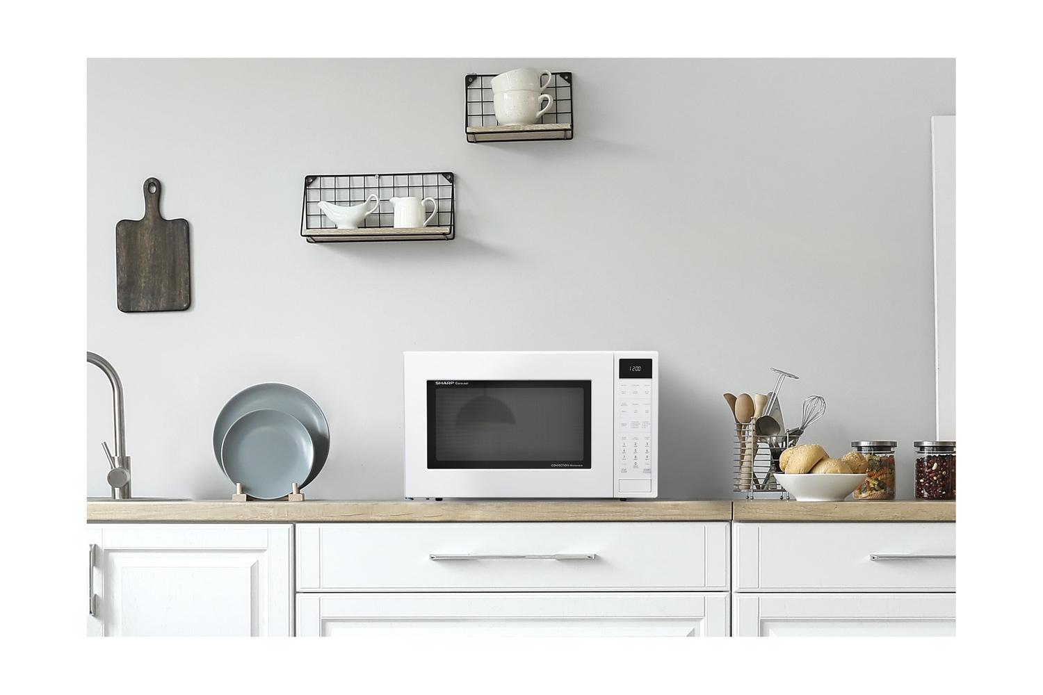 Sharp SMC1585KW Sharp 1.5 Cu. Ft. 900W White Convection Countertop Microwave Oven