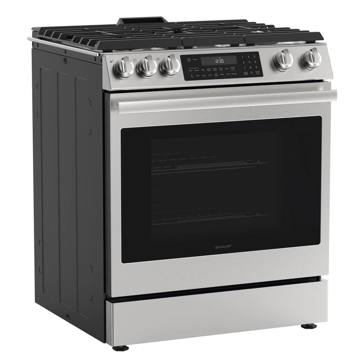 Sharp SSG3076SNS 30 In. 5 Burner 6.1 Cu. Ft. Slide-In Gas Range With True European Convection