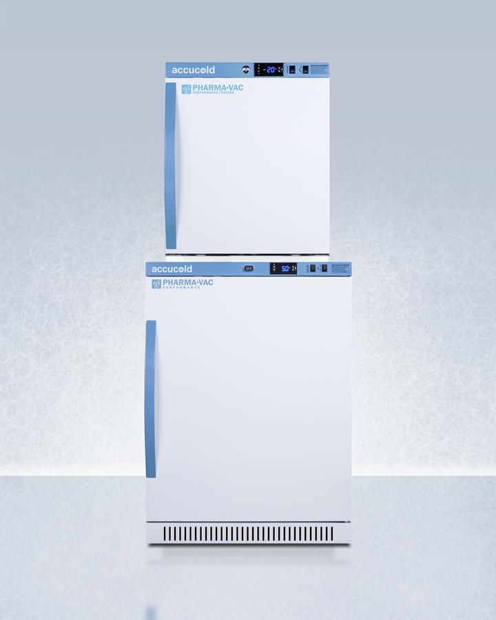 Summit ARS6PVAFZ1PVSTACK 24" Wide Performance Series All-Refrigerator/All-Freezer Combination