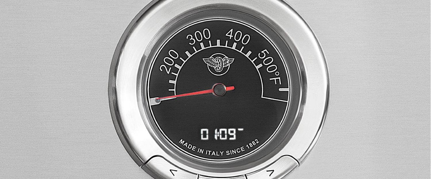 Bertazzoni HER486BTFGMXG 48 Inch All-Gas Range 6 Brass Burner And Griddle - Gold Accents Stainless Steel/Gold