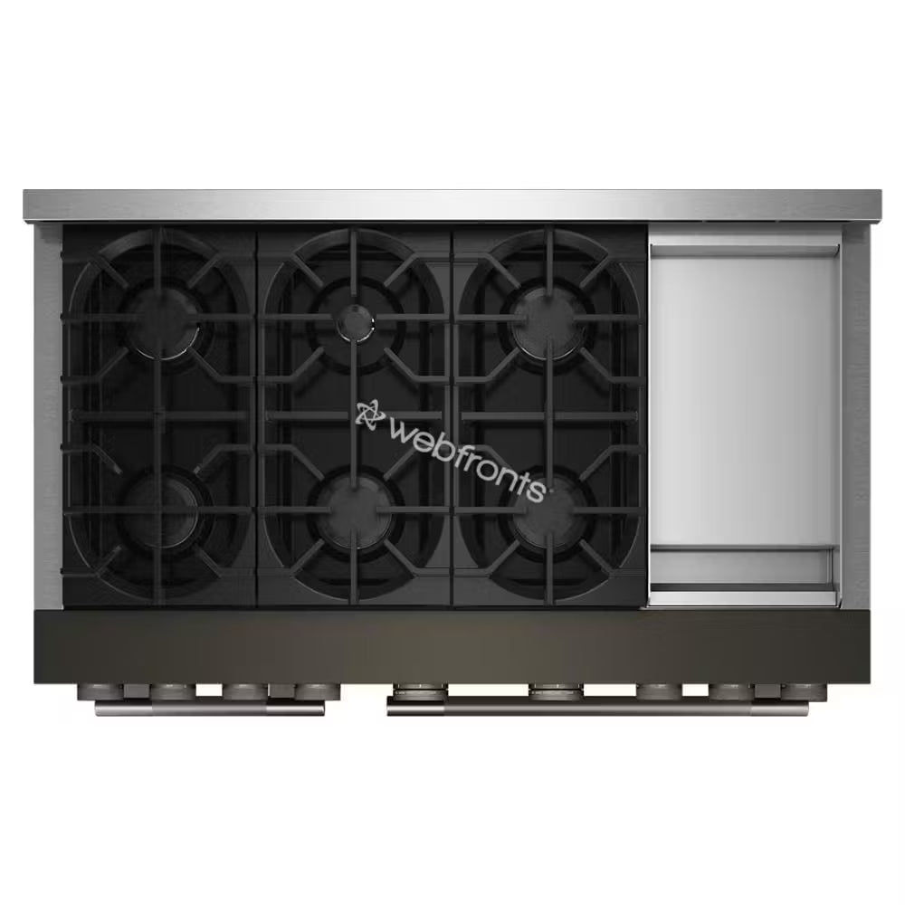 Kitchenaid KFGD948SBE Kitchenaid® 48-Inch 6 Burner Commercial-Style Gas Range With Griddle